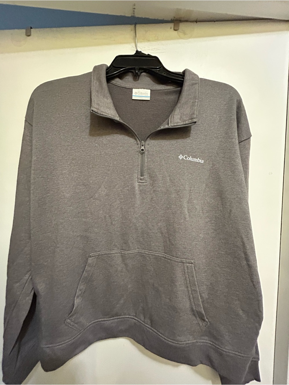 Columbia Women’s Like New Cropped L/S Gray 1/4 Zip Pullover, Sz XL